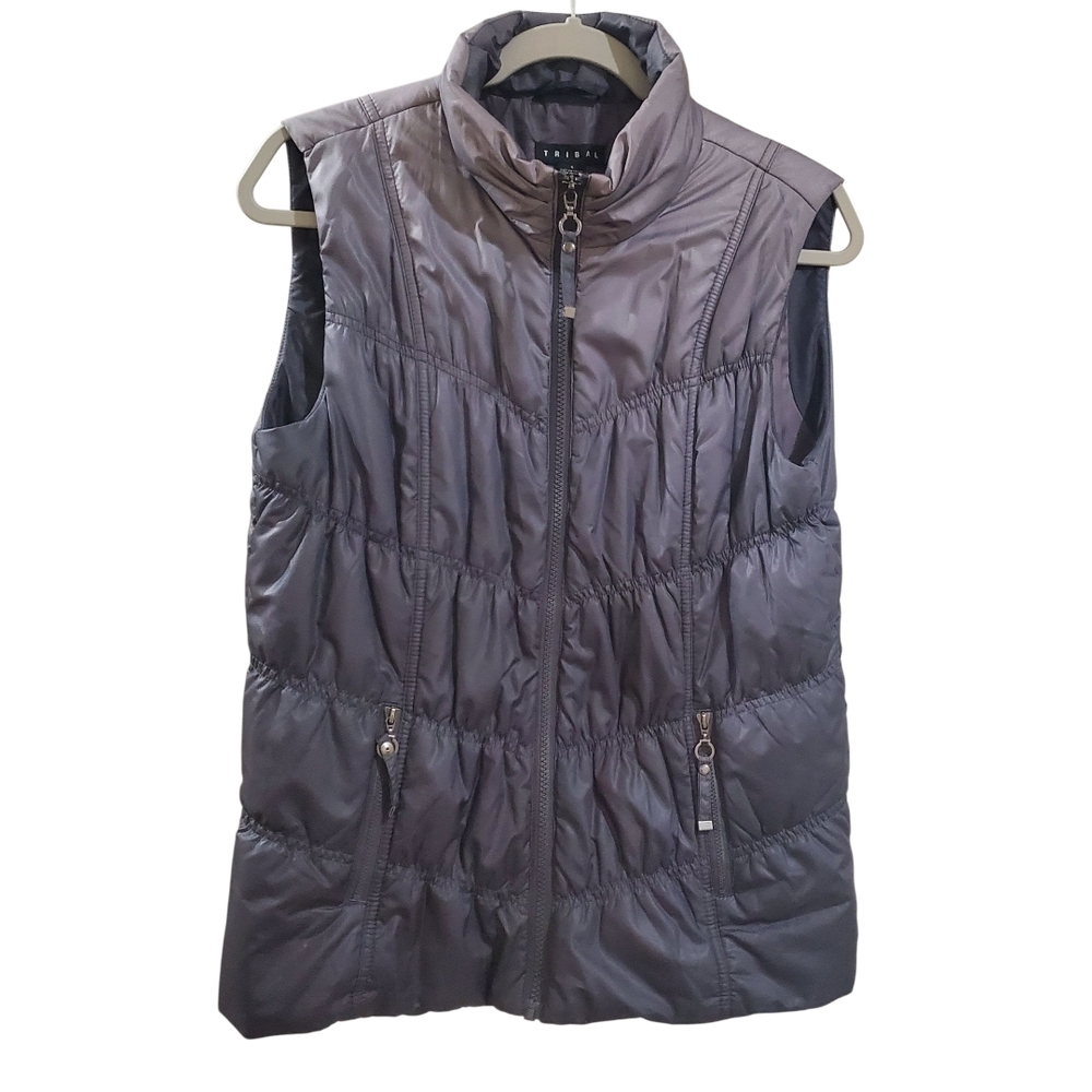 Tribal Gray Ombre Puffer Vest